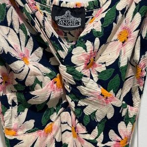 Angie Navy and Pink Floral Dress